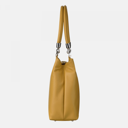 ENRICA - Żółta torebka skórzana -          rozmiar średni      «   do ręki - na ramię                 « zapięcie zamek                         «  dodatki srebrne  