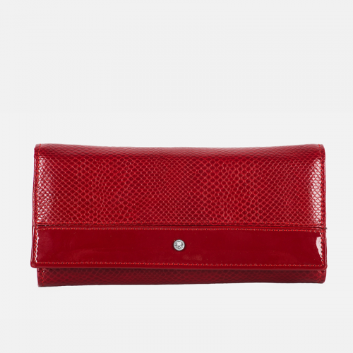 Czerwony klasyczny portfel skórzany