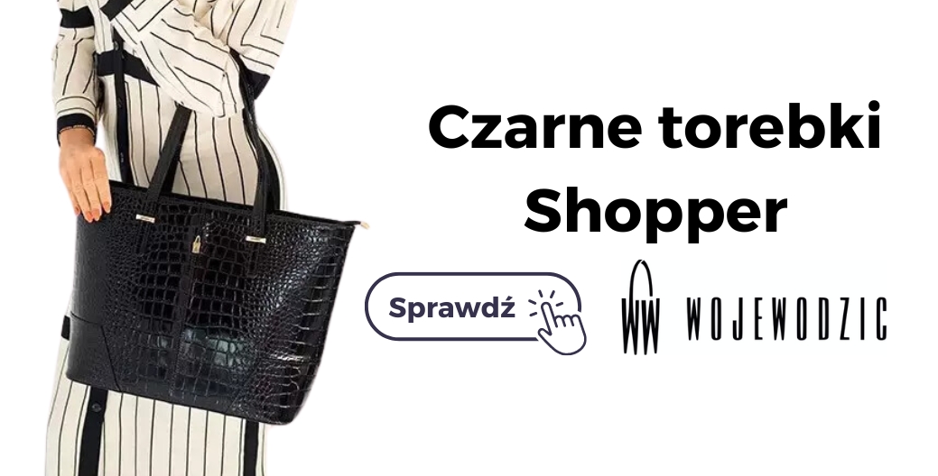 Czarne torebki Shopper WOJEWODZIC